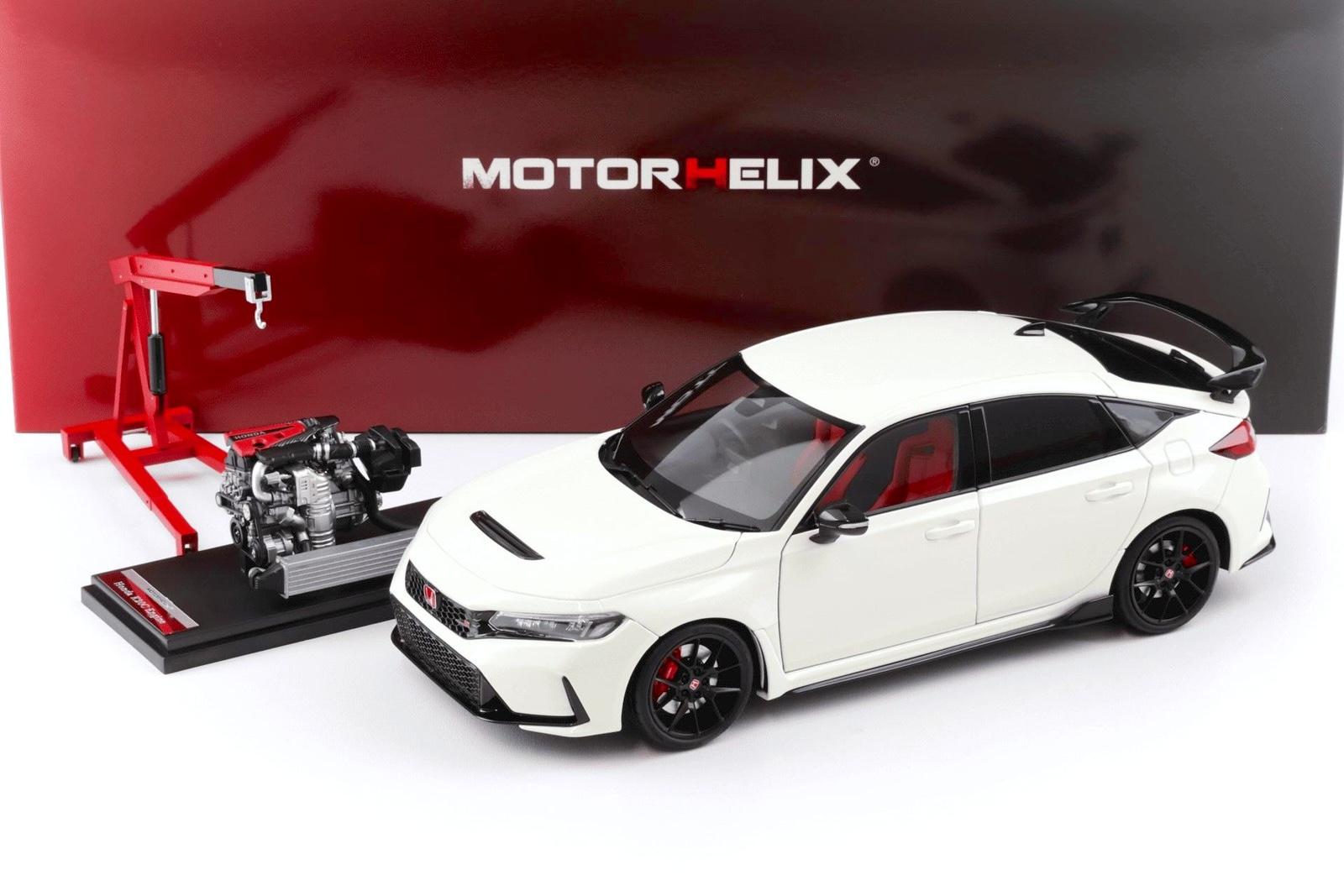 ホンダ CIVIC ミニカー ホワイト1/18 1:18 MOTORHELIX Honda Civic Type R (FL5) Championship White 2022