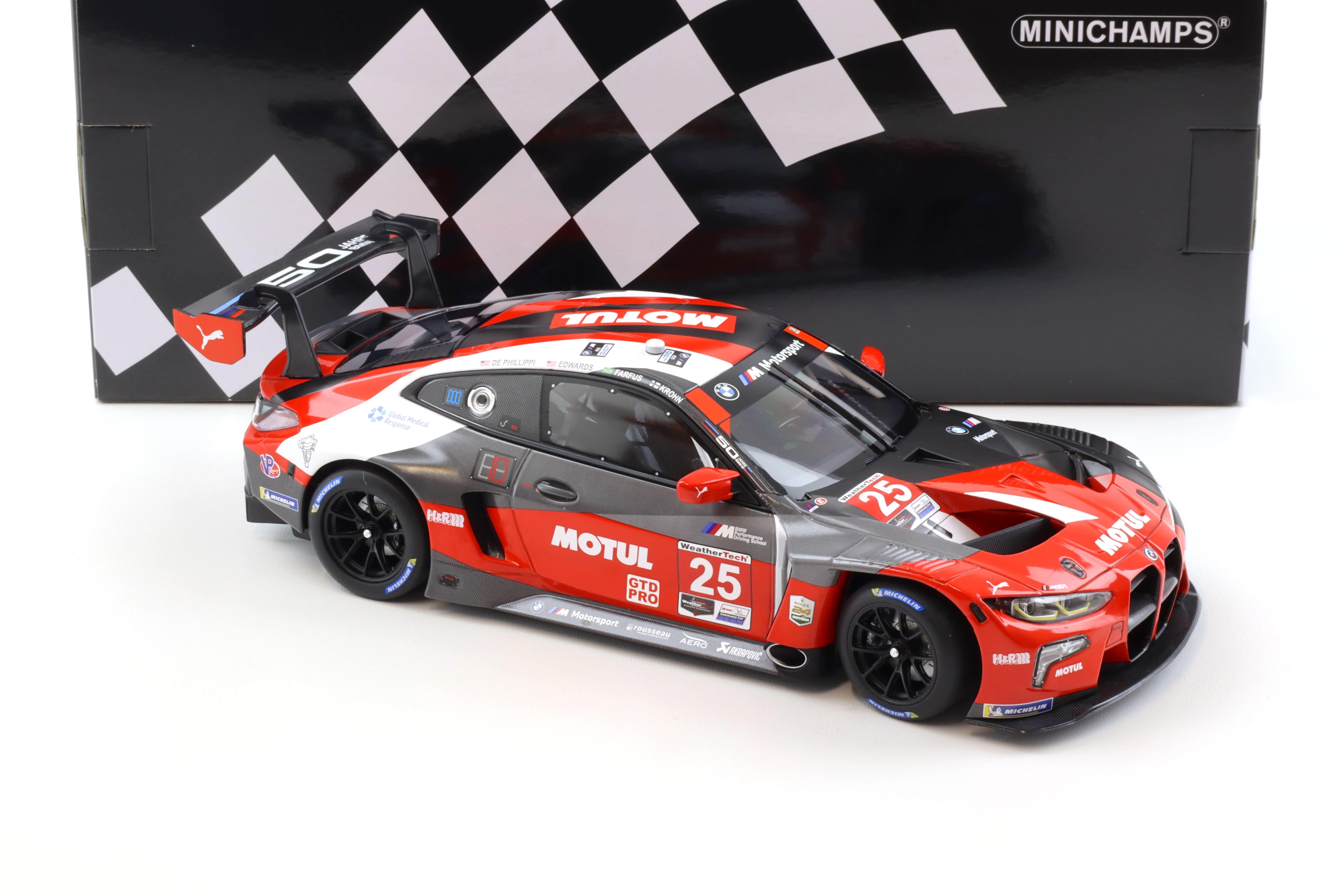 ミニカー　1/18 BMW M4 GT3 GTD PRO ”BMW M TEAM RLL” DE PHILLIPPI/EDWARDS/FARFUS/KROHN IMSA 2022 #25 「MINICHAMPS」 [155222025] 1:18 Minichamps BMW M4 GT3 GTD Pro BMW M Team RLL #25 IMSA
