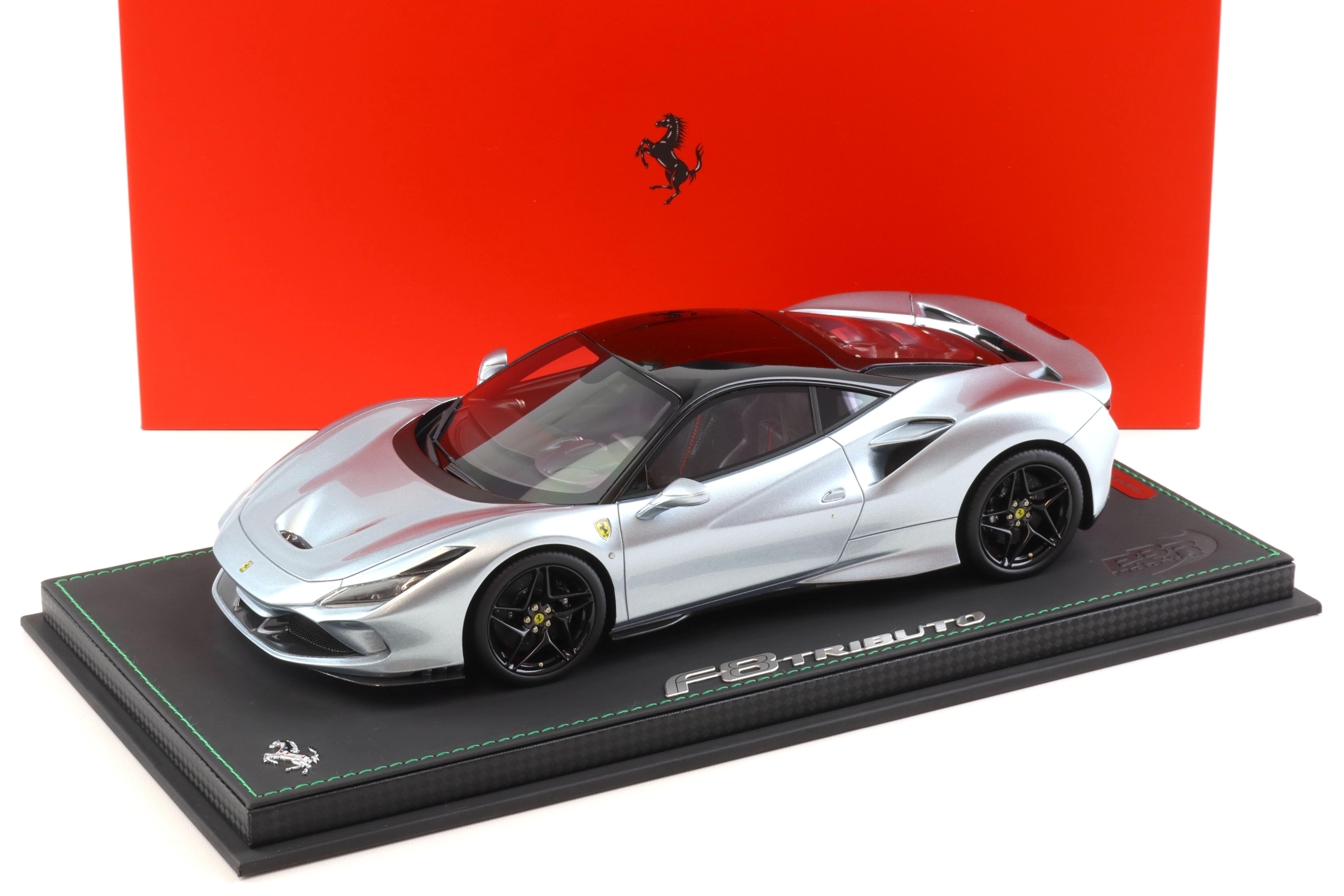 1:18 BBR Ferrari F8 Tributo Grey Titanium With Display - Limited