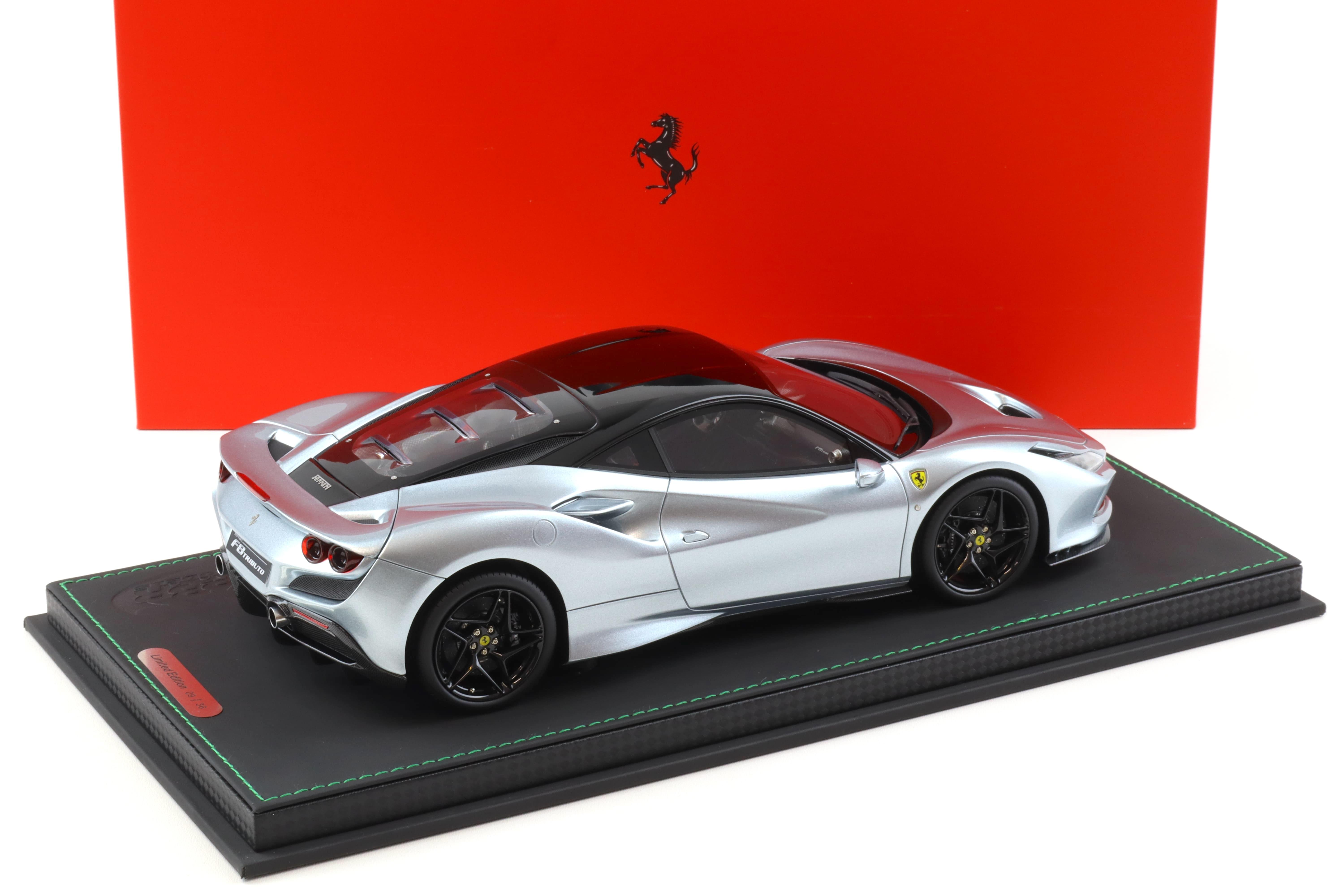 1:18 BBR Ferrari F8 Tributo Grey Titanium With Display - Limited