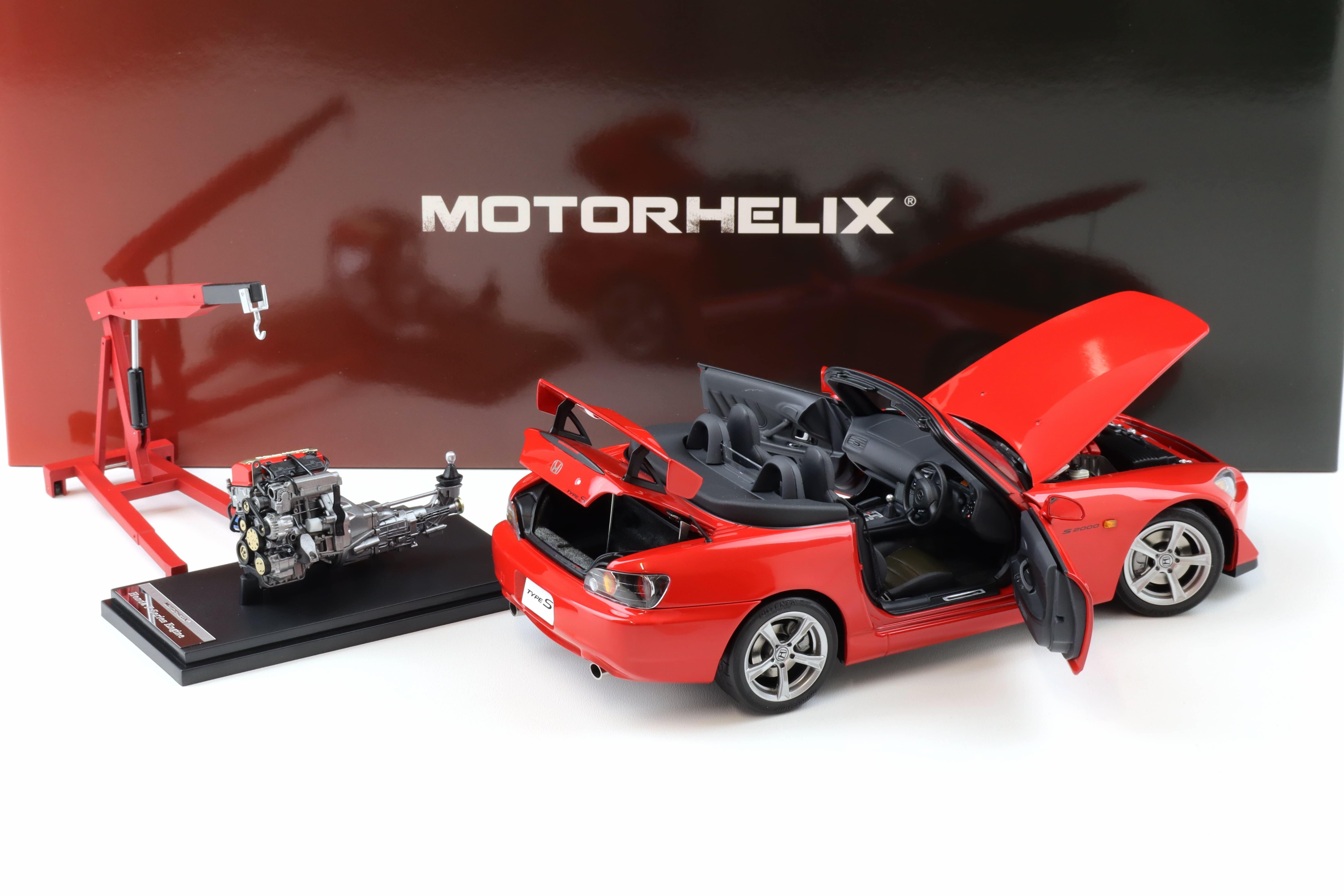 1/18 ホンダ S2000 AP2 レッド 1:18 Motorhelix Honda S2000 (AP2) Type S New Formula Red + Engine