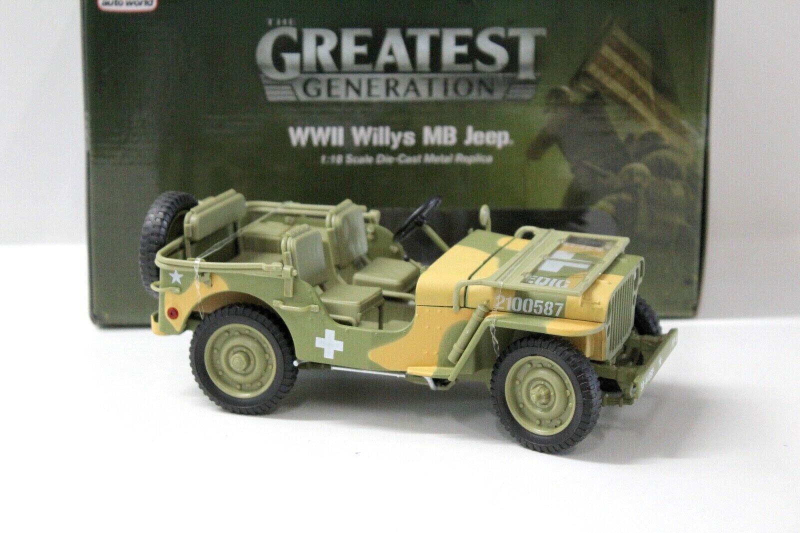 118 Auto World Willys Jeep Medical US Army 4x4 Camou eBay