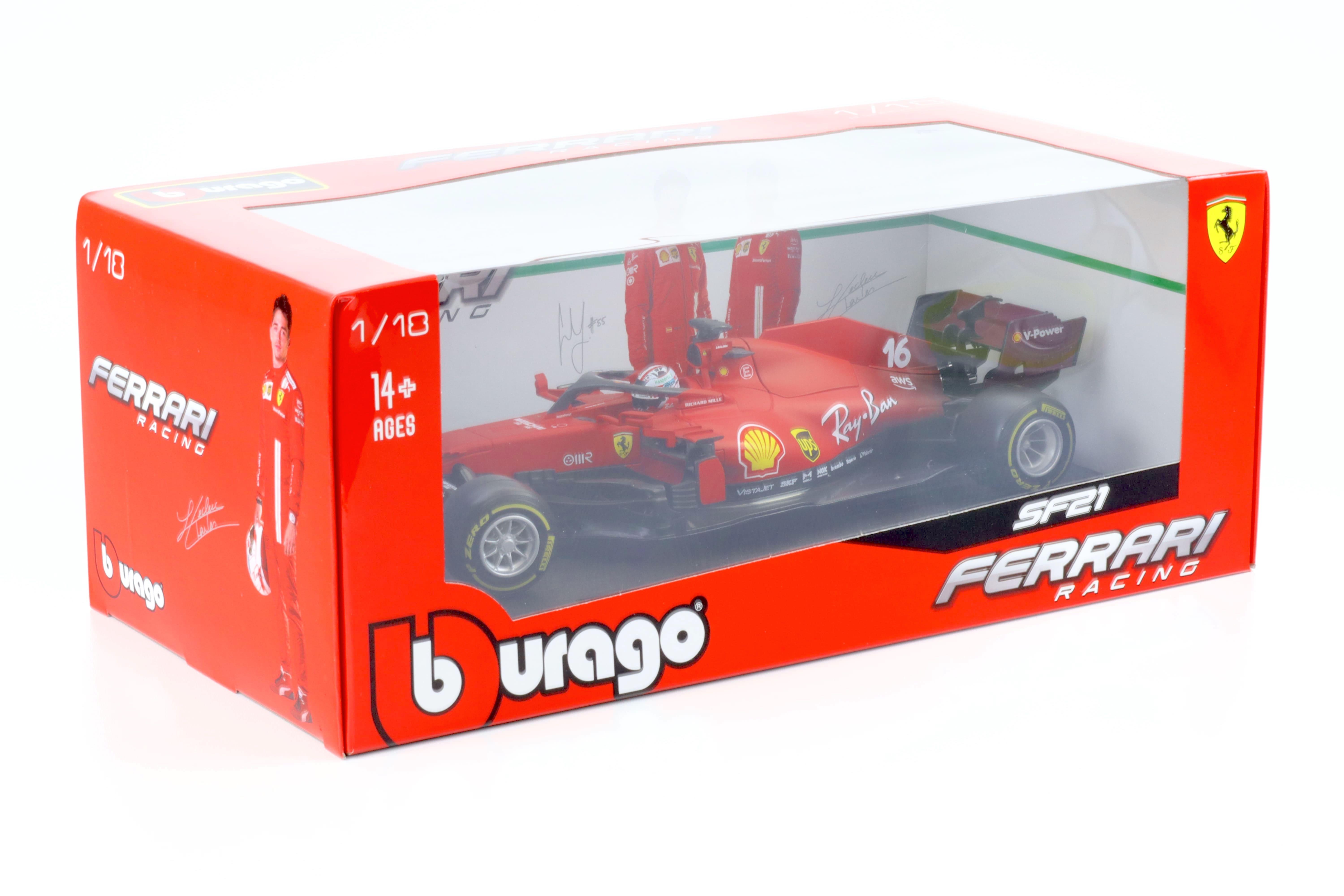 Bburago 1/18 2021 Formula 1 Ferrari Racing SF21 F1 #16