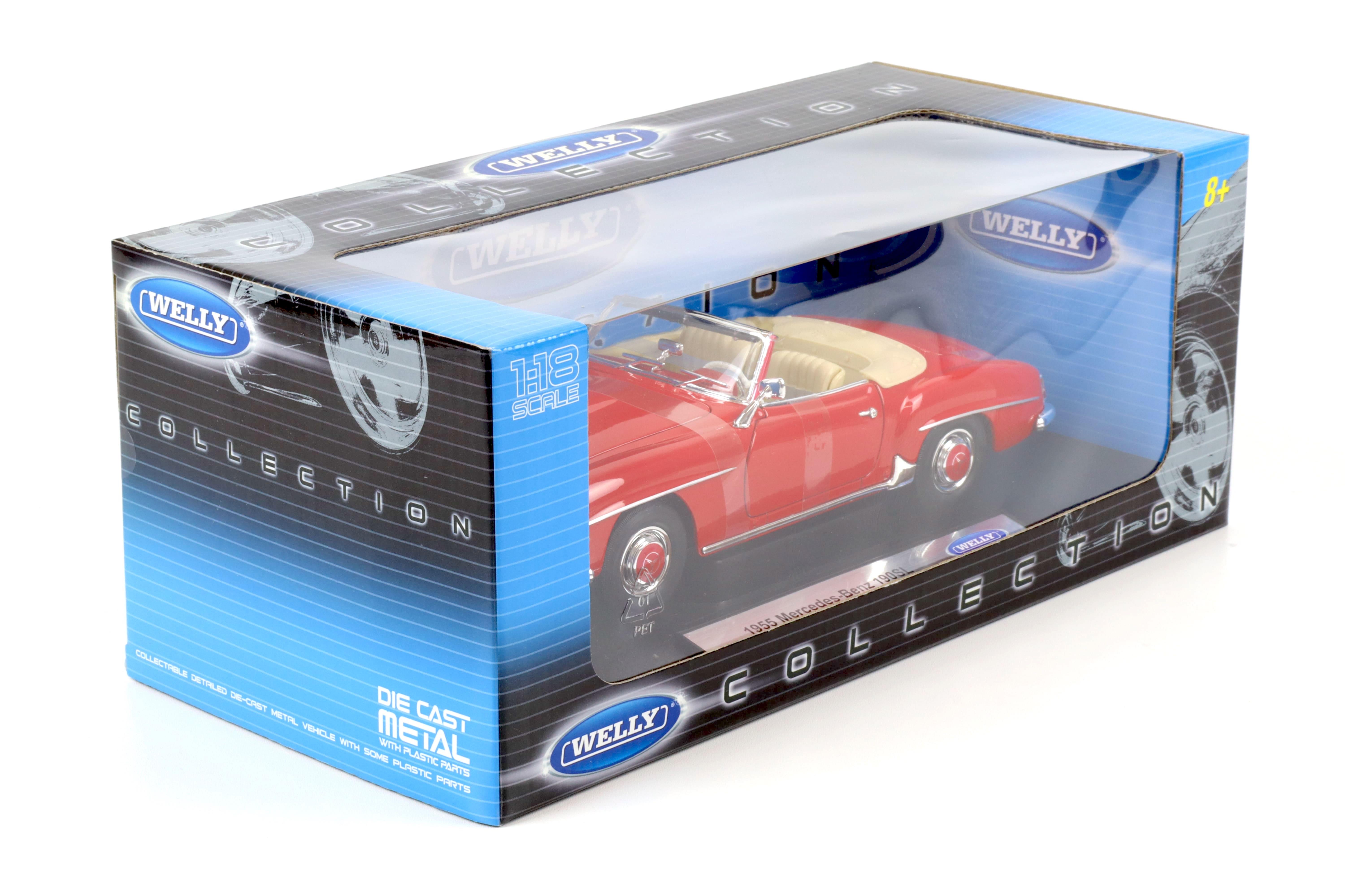 1:18 Welly 1955 Mercedes 190SL Cabriolet red | eBay