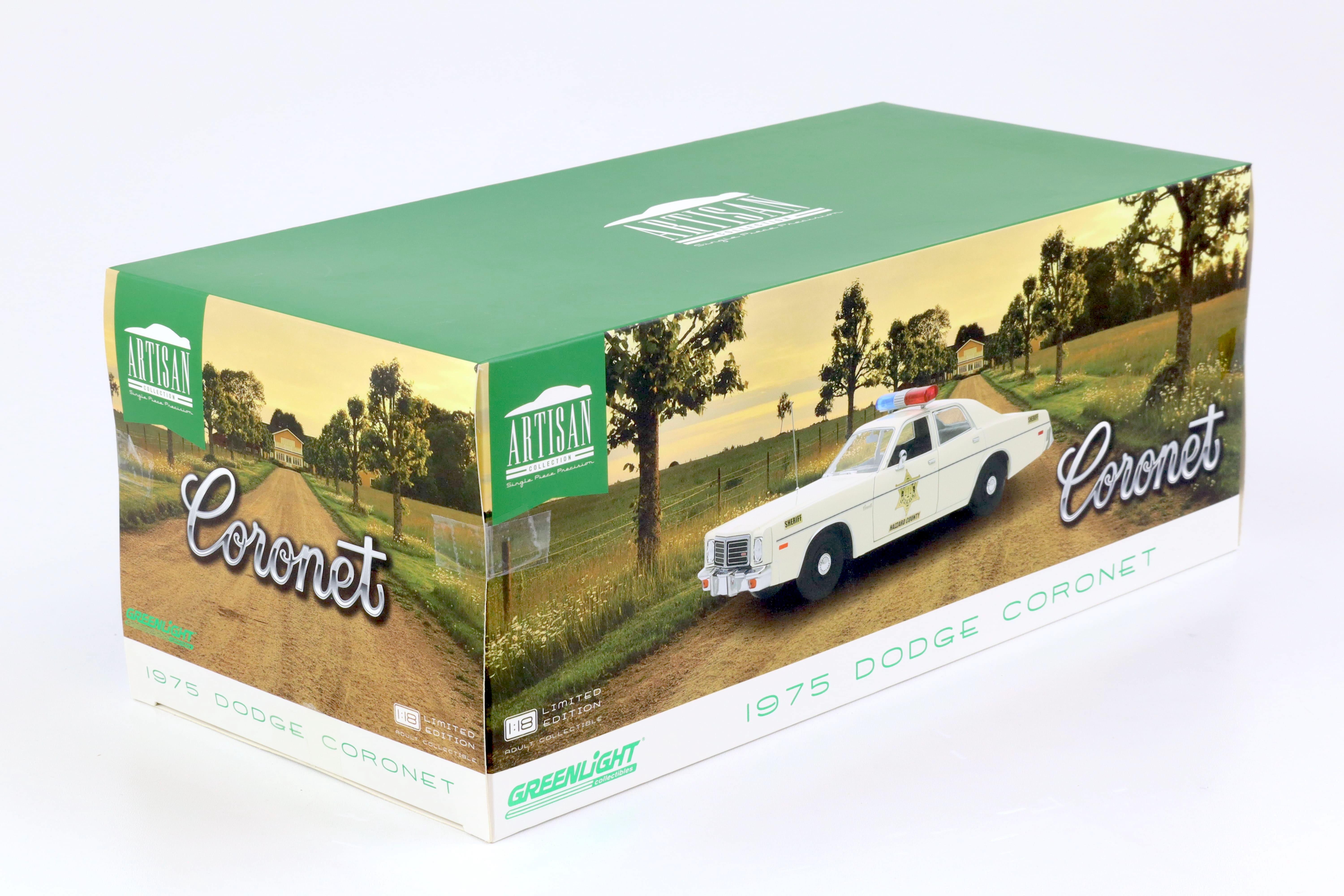 1:18 Greenlight 1975 Dodge Coronet Hazzard Country Sheriff