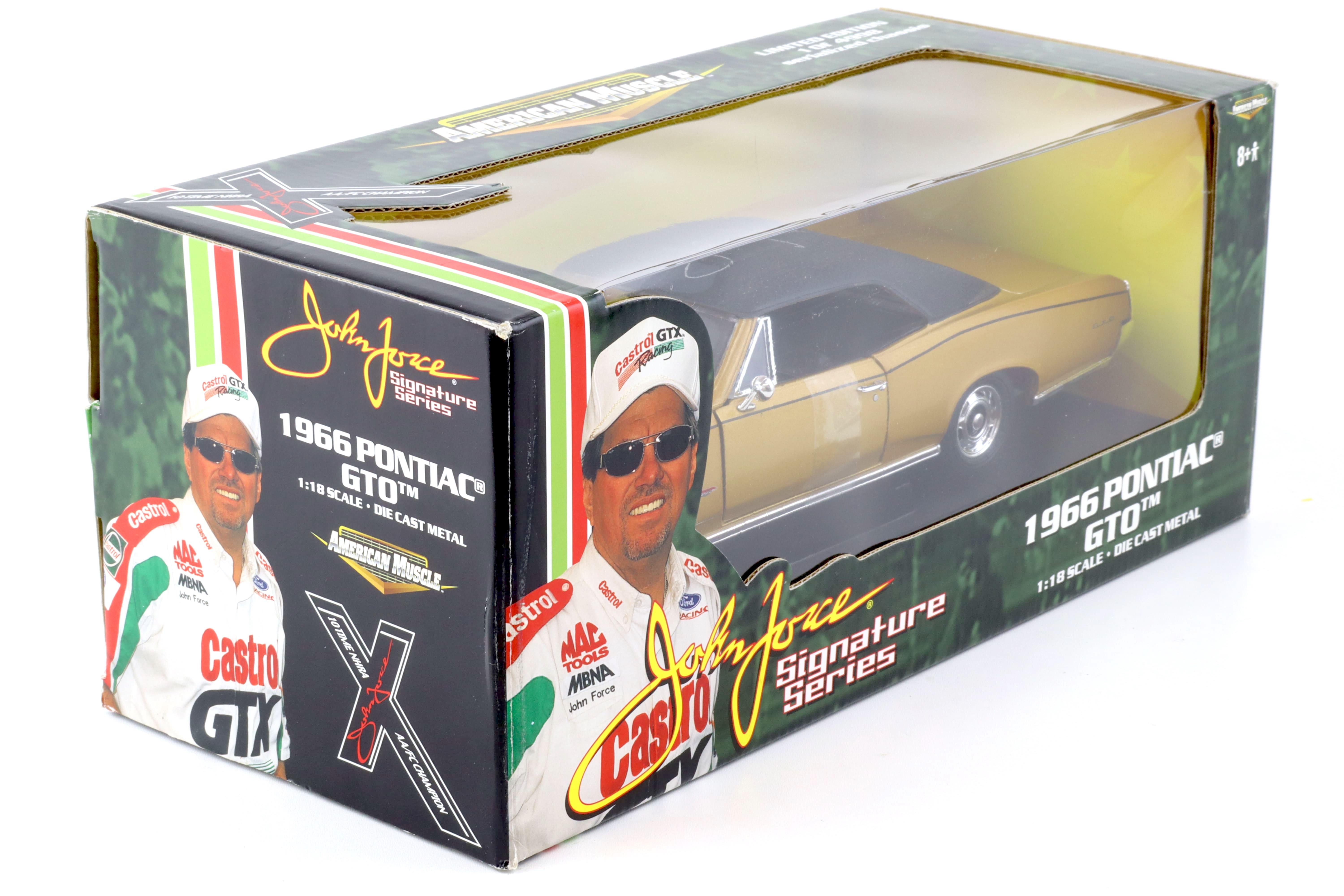 1:18 ERTL American Muscle 1966 Pontiac GTO John Force gold
