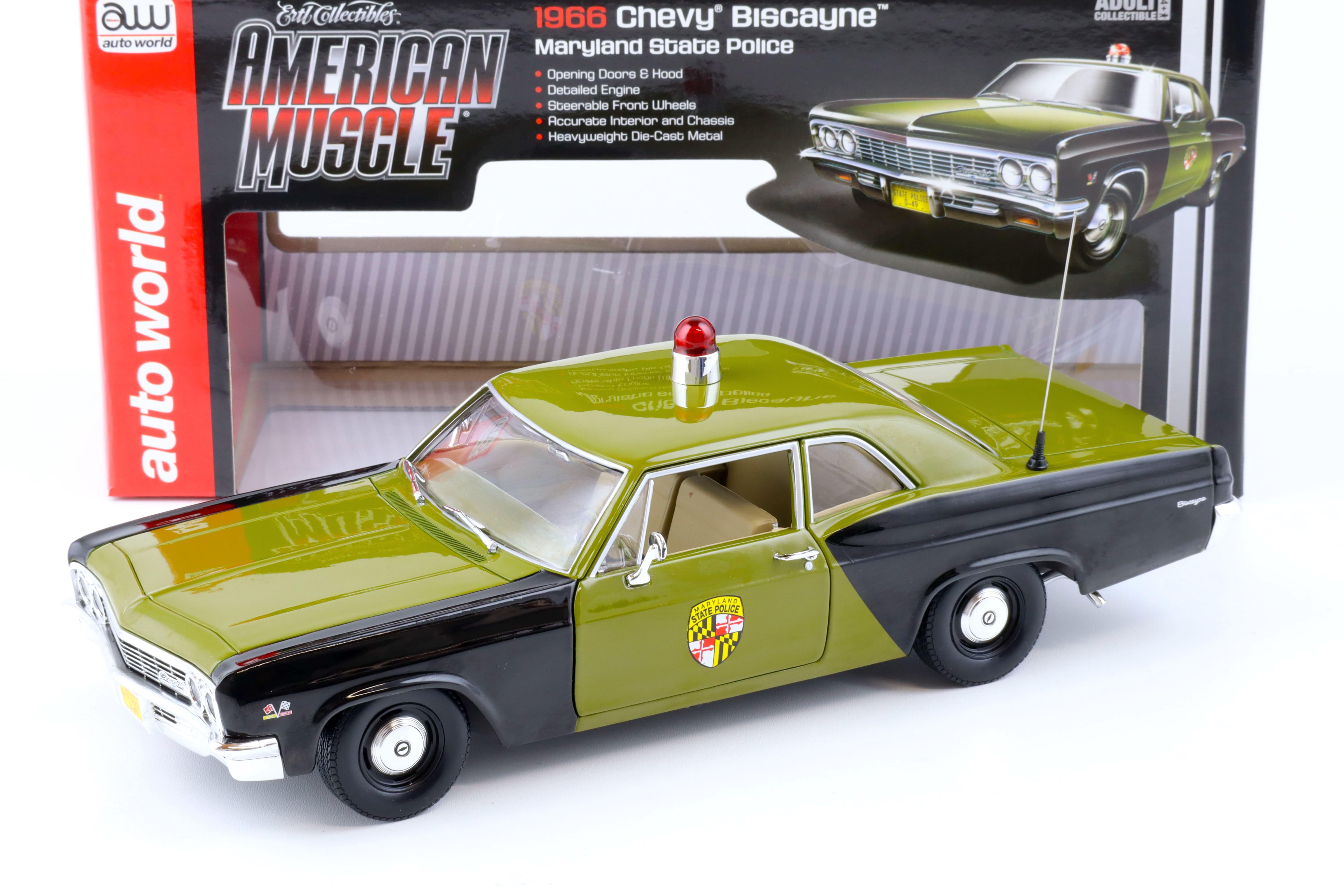 1:18 Auto World 1966 Chevrolet Chevy Biscayne Maryland State