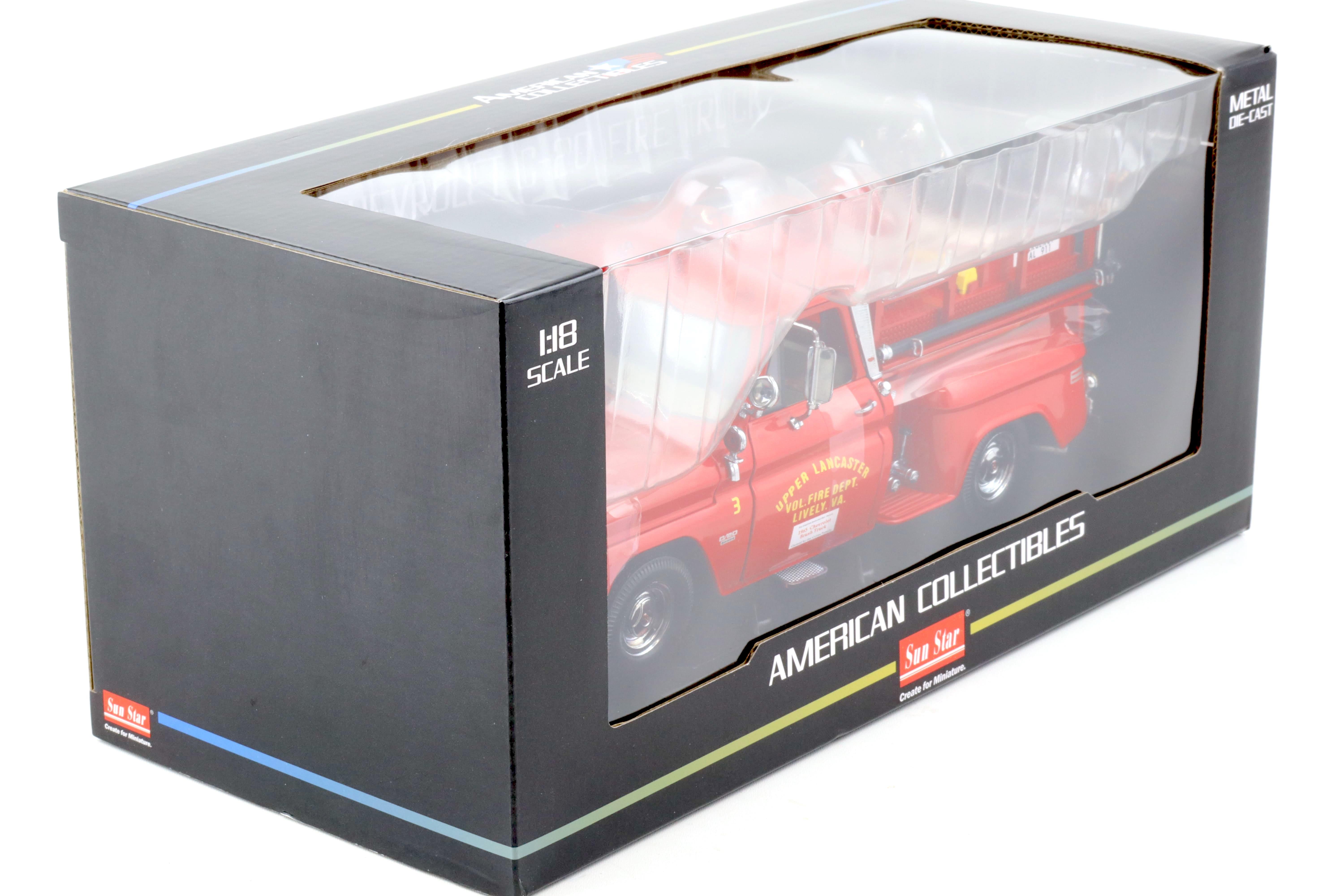 1:18 Sun Star 1965 Chevrolet C-20 Fire Truck Upper Lancaster