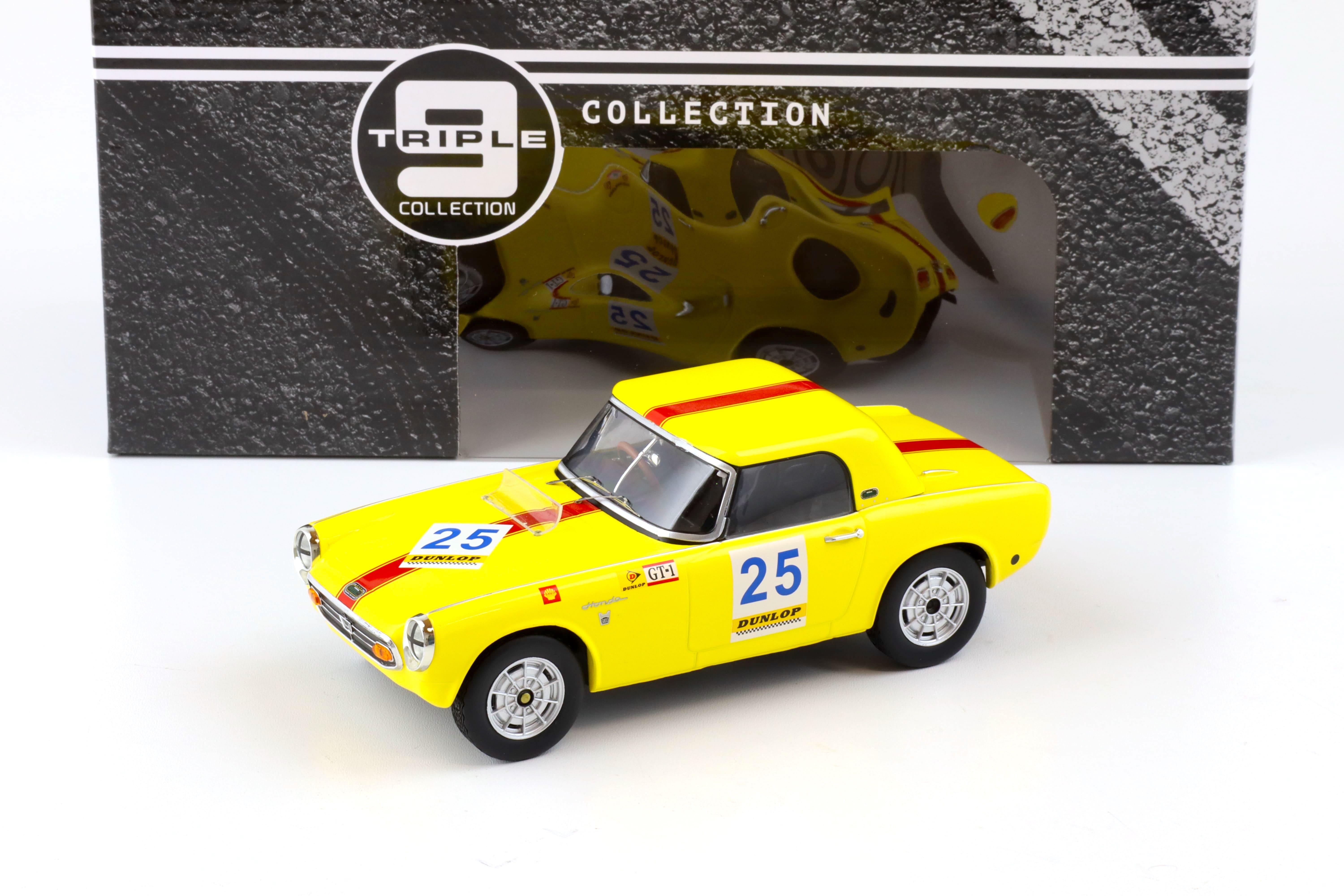 1:18 Triple9 Honda S800 closed Convertible Racing #25 yellow