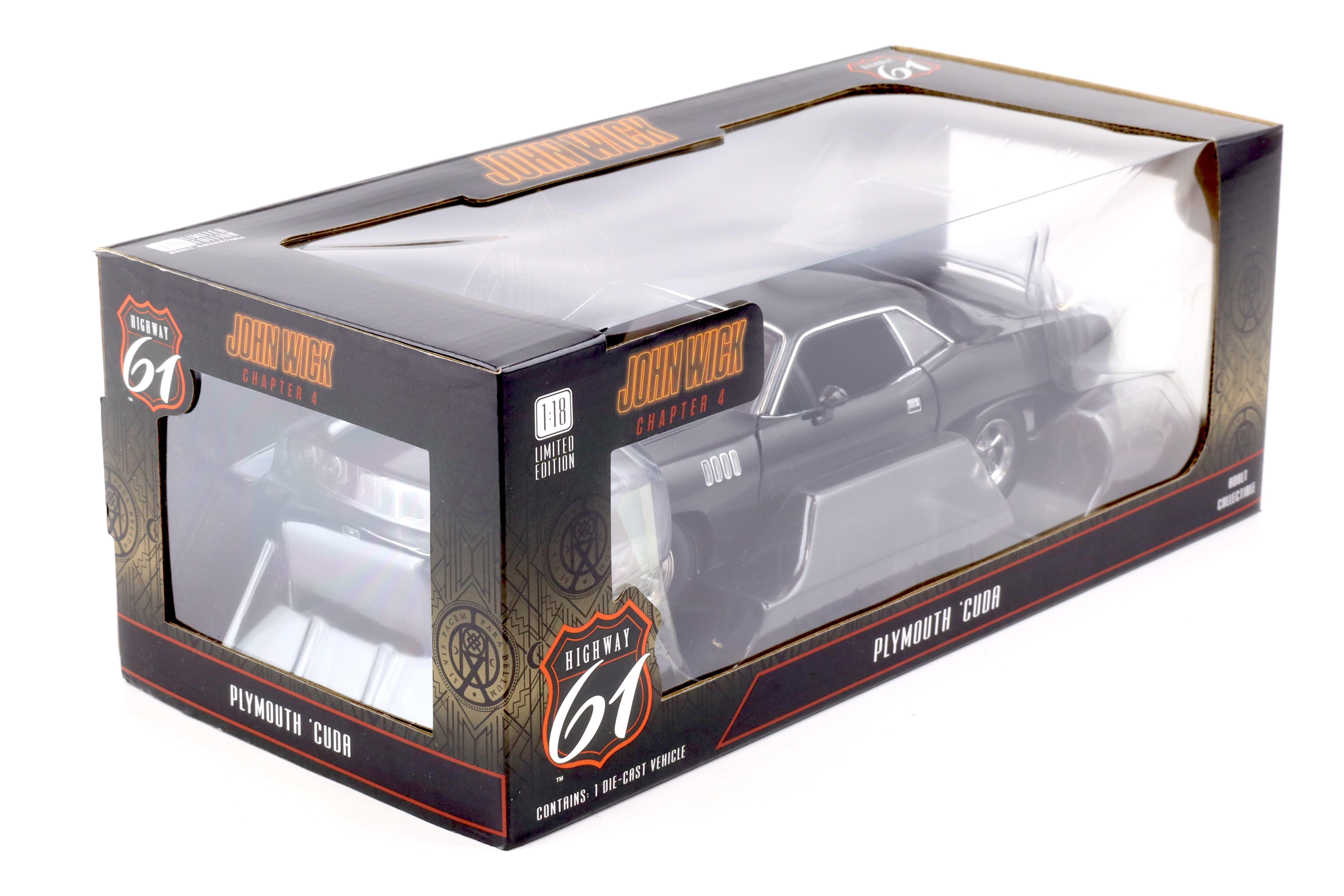 Highway61 1/18 - Plymouth Cuda Concept Car 2009 - Vert Sublime/Rayure Jaune - Neuf