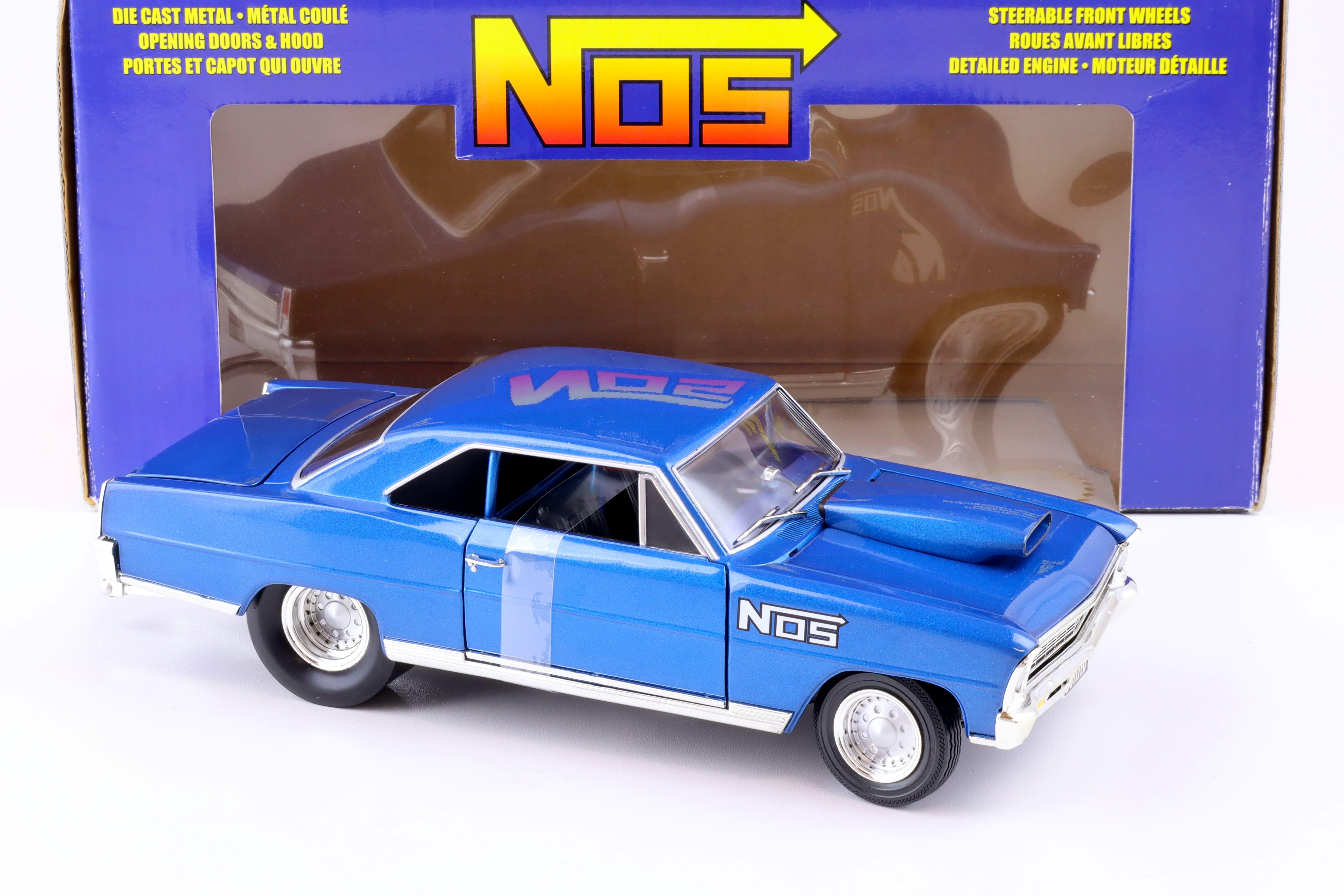 ミニカー Ertl 1/18 1966 Chevrolet Nova Pro Stock 1:18 ERTL 1966 Chevrolet Nova Pro Street Coupe NOS blue