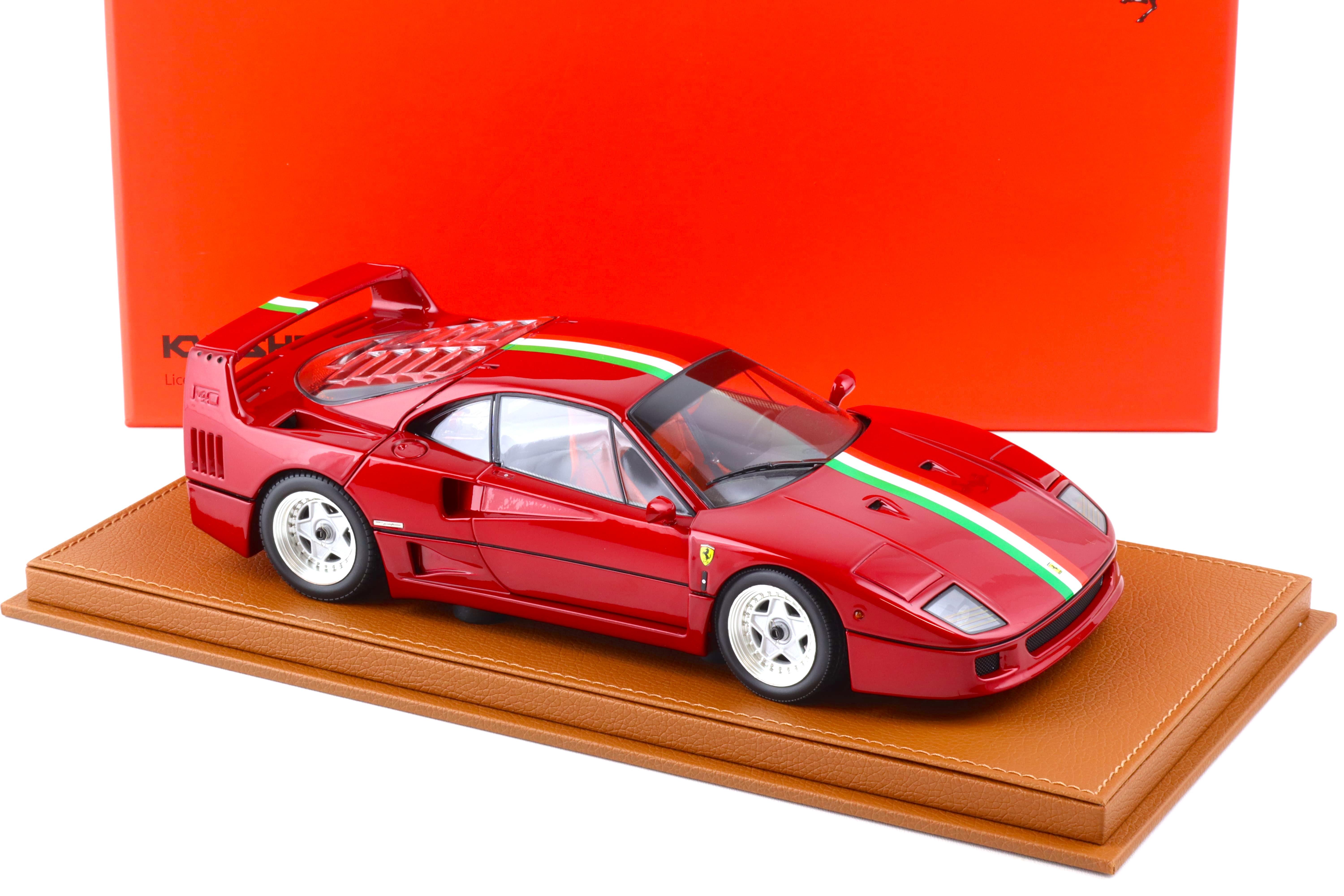 1:18 BBR Kyosho Ferrari F40 metallic red/ Italian Flag with