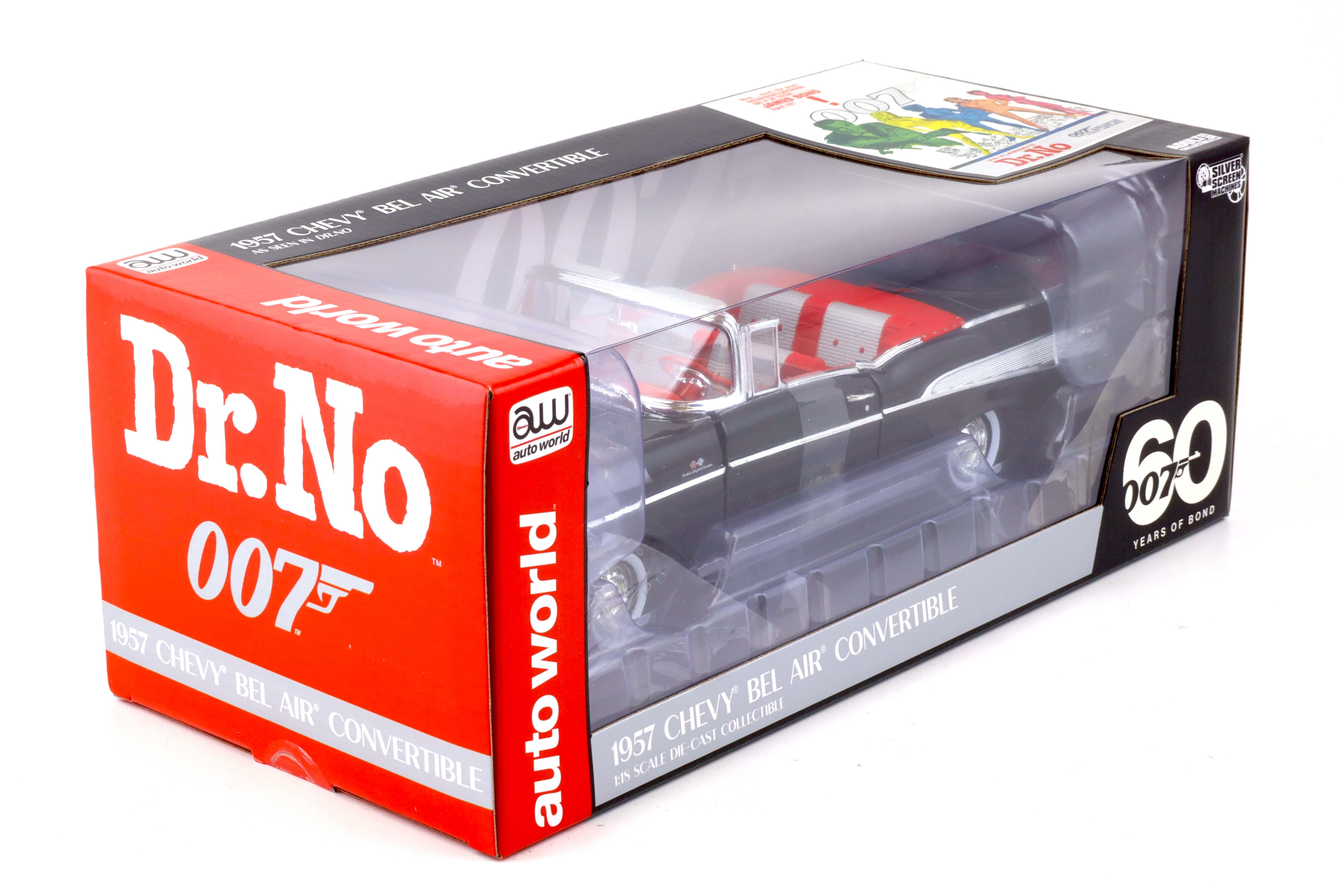 1:18 Auto World 1957 Chevrolet Bel Air Convertible Black James