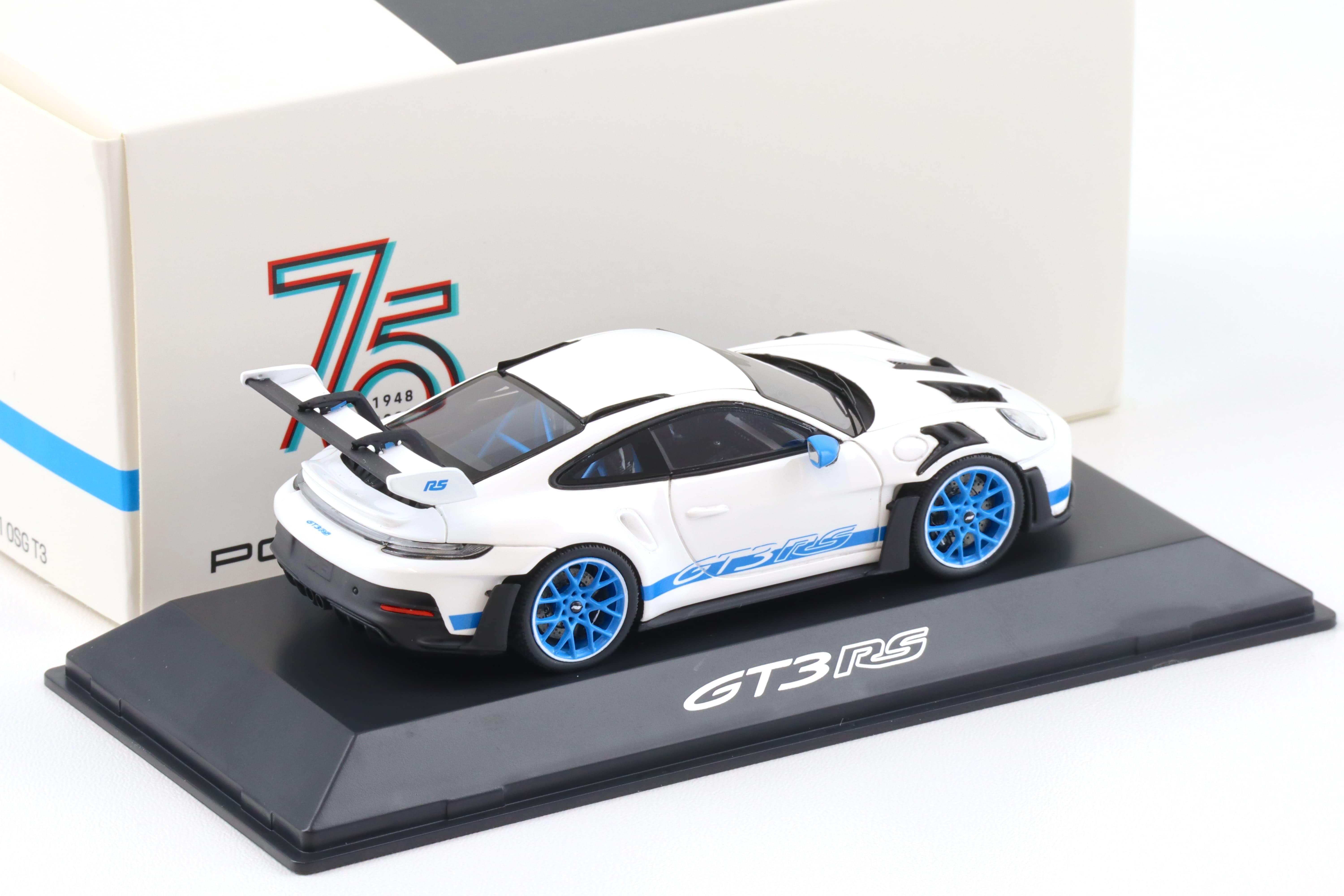 日本限定 Porsche Spark 1:43 911 White/Blue 2023 IAA RS GT3 (992) ミニカー