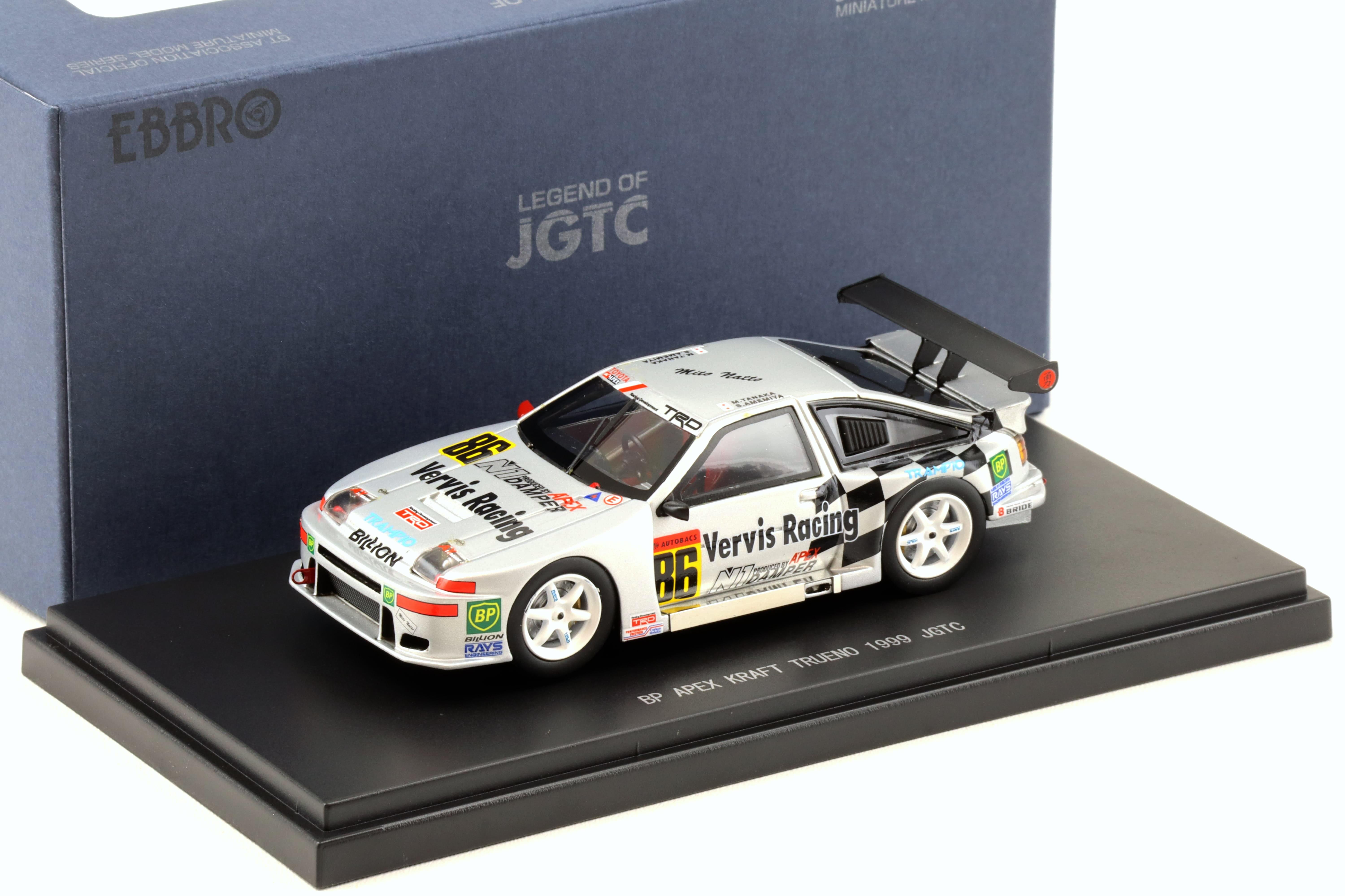 1:43 Ebbro Toyota Trueno BP Apex Kraft Trueno 1999 JGTC #86 Silver