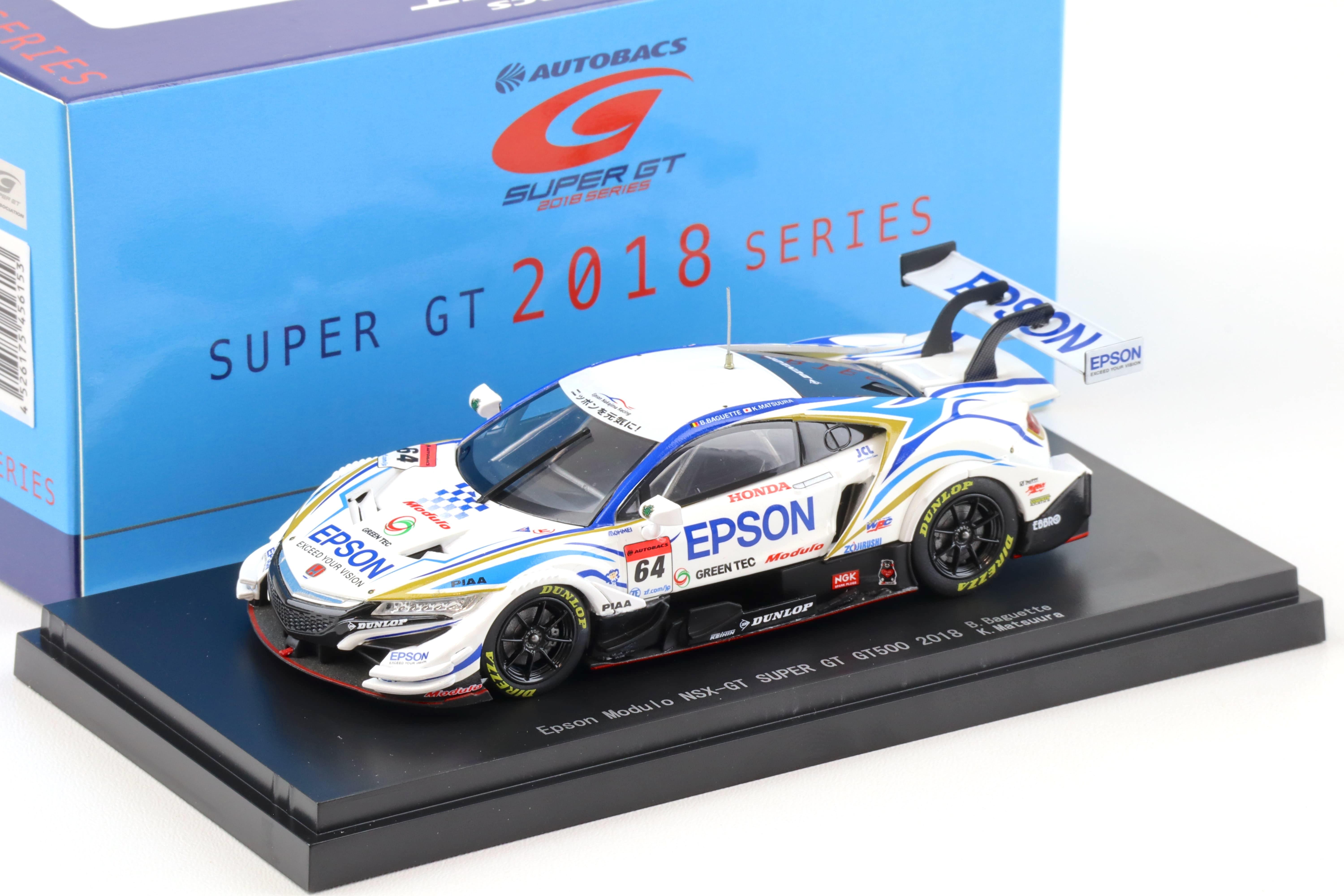 1:43 Ebbro Honda NSX-GT Super GT500 EPSON Modulo NSX-GT 2018
