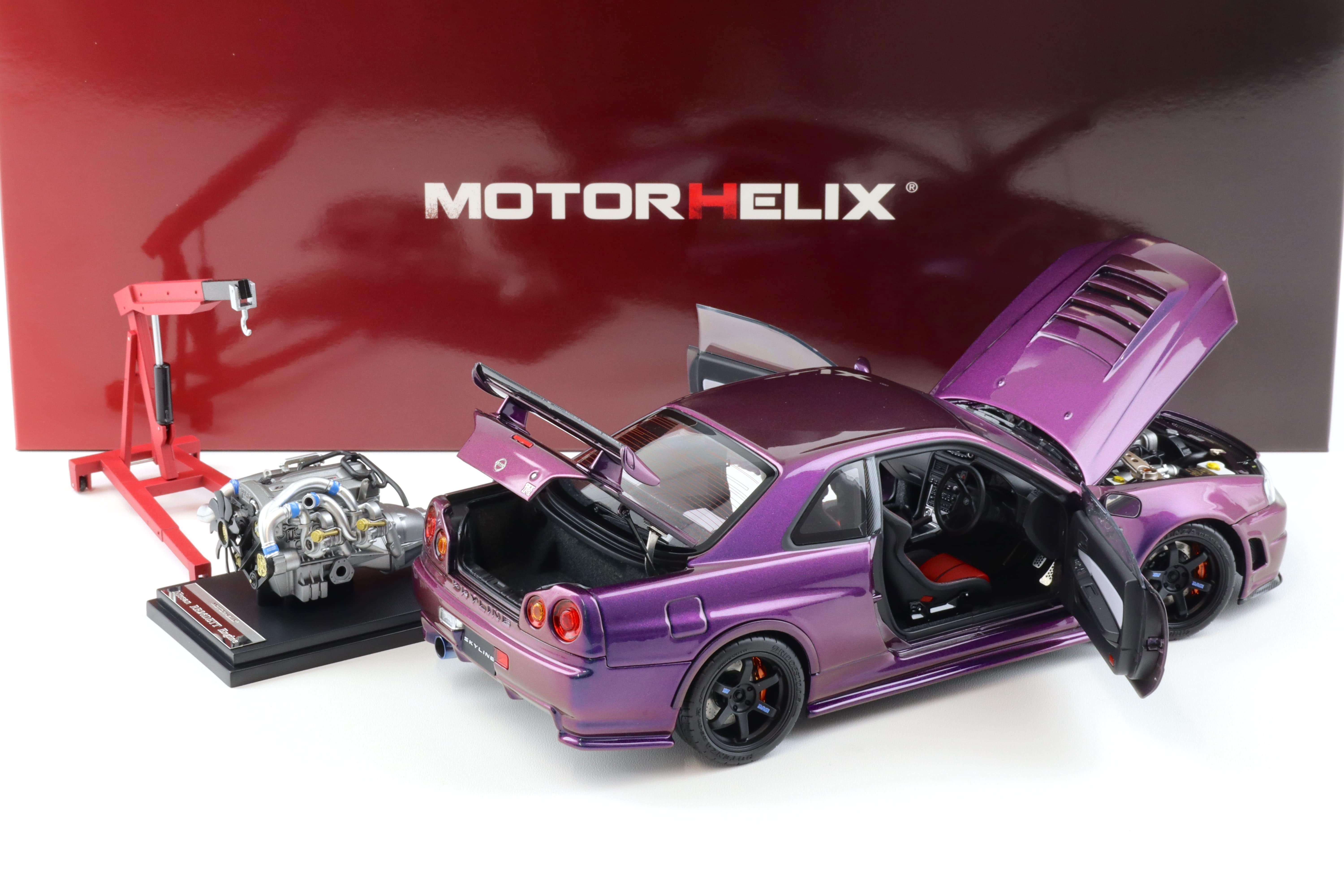 リセ メフメラ KR 1:18 Motorhelix Nissan Skyline GT-R R34 Nismo CRS Midnight