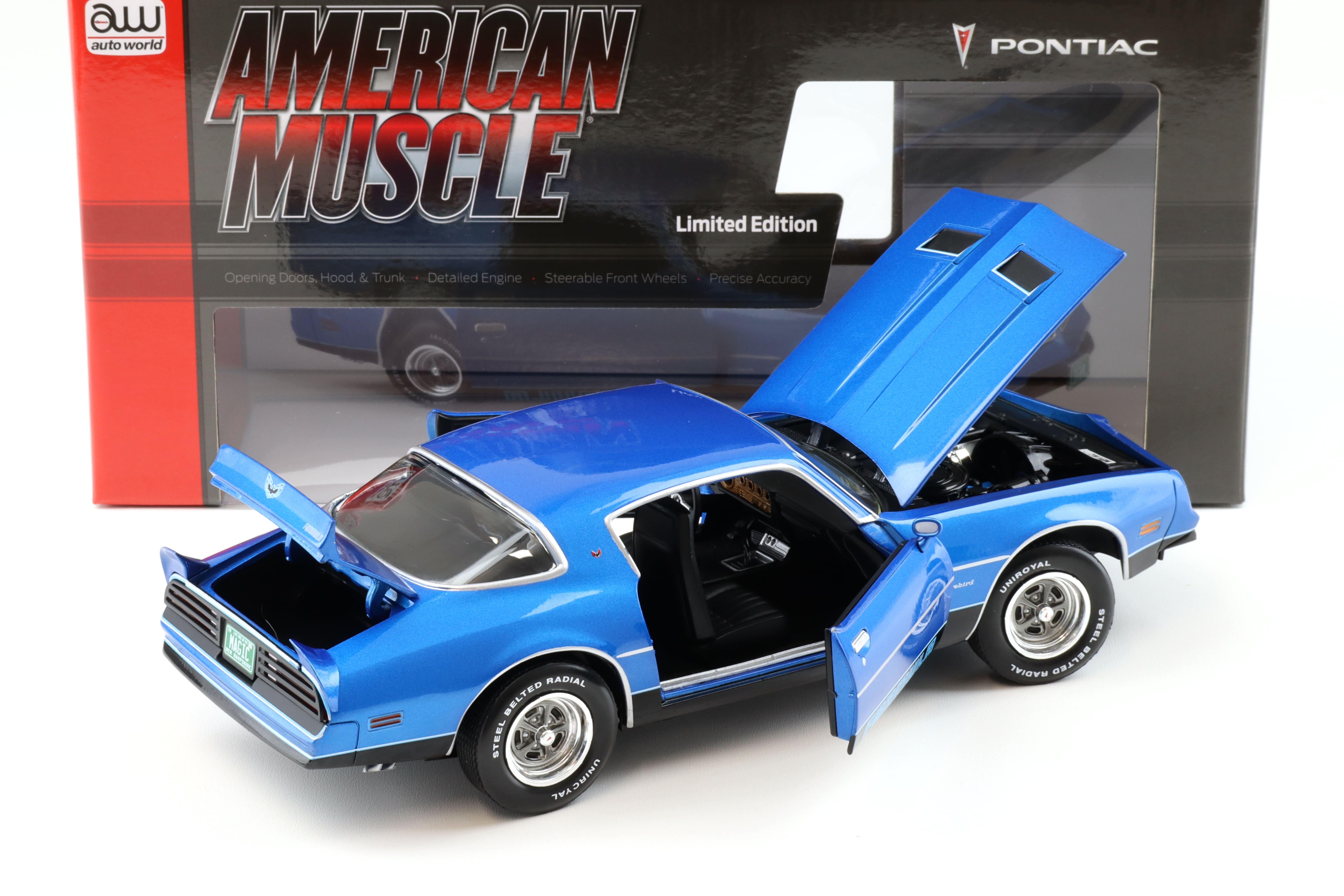 1:18 Voiture Monde 1978 PONTIAC FIREBIRD FORMULA Bleu