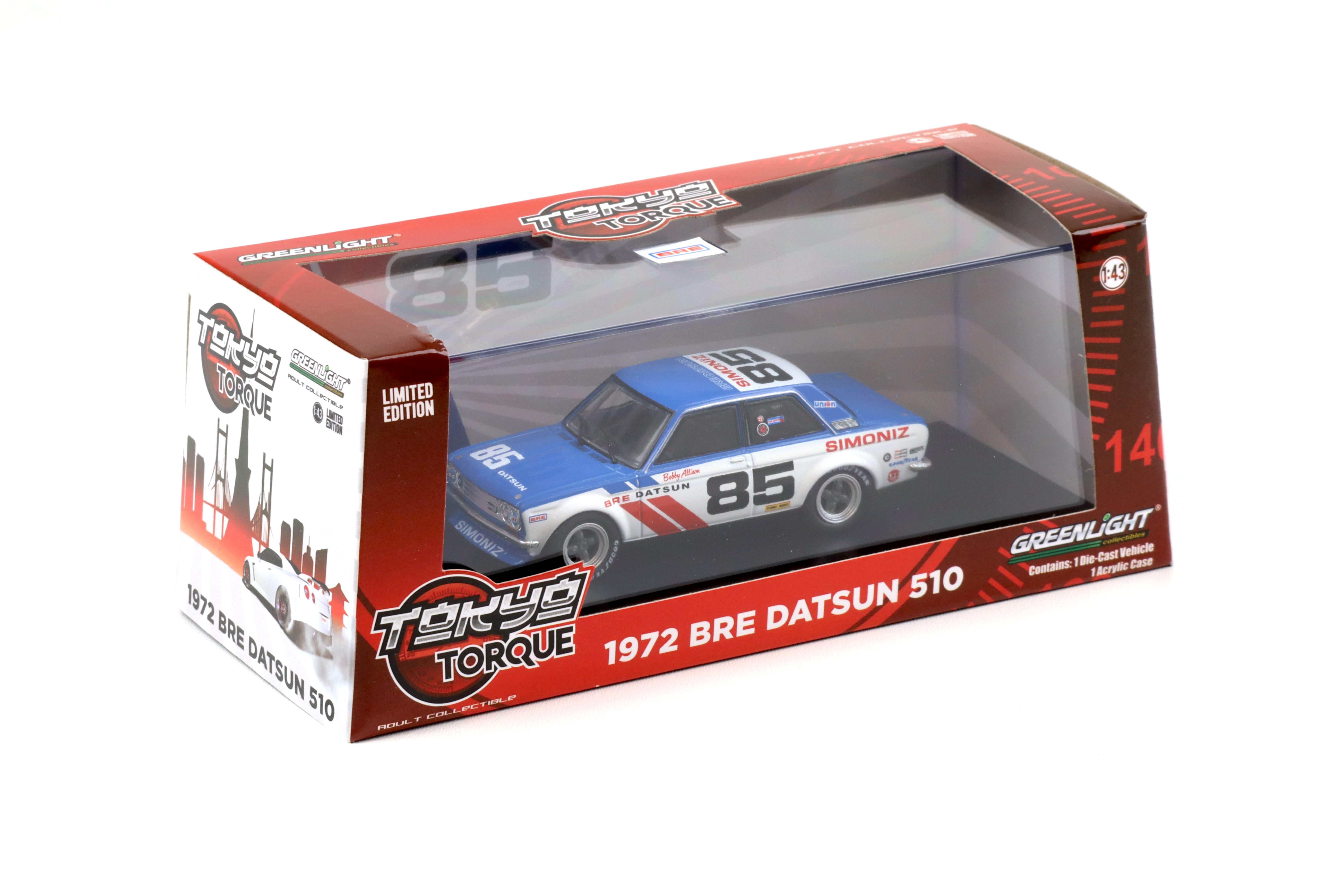 1:43 Greenlight 1972 BRE Datsun 510 Bobby Allison #85 Brock