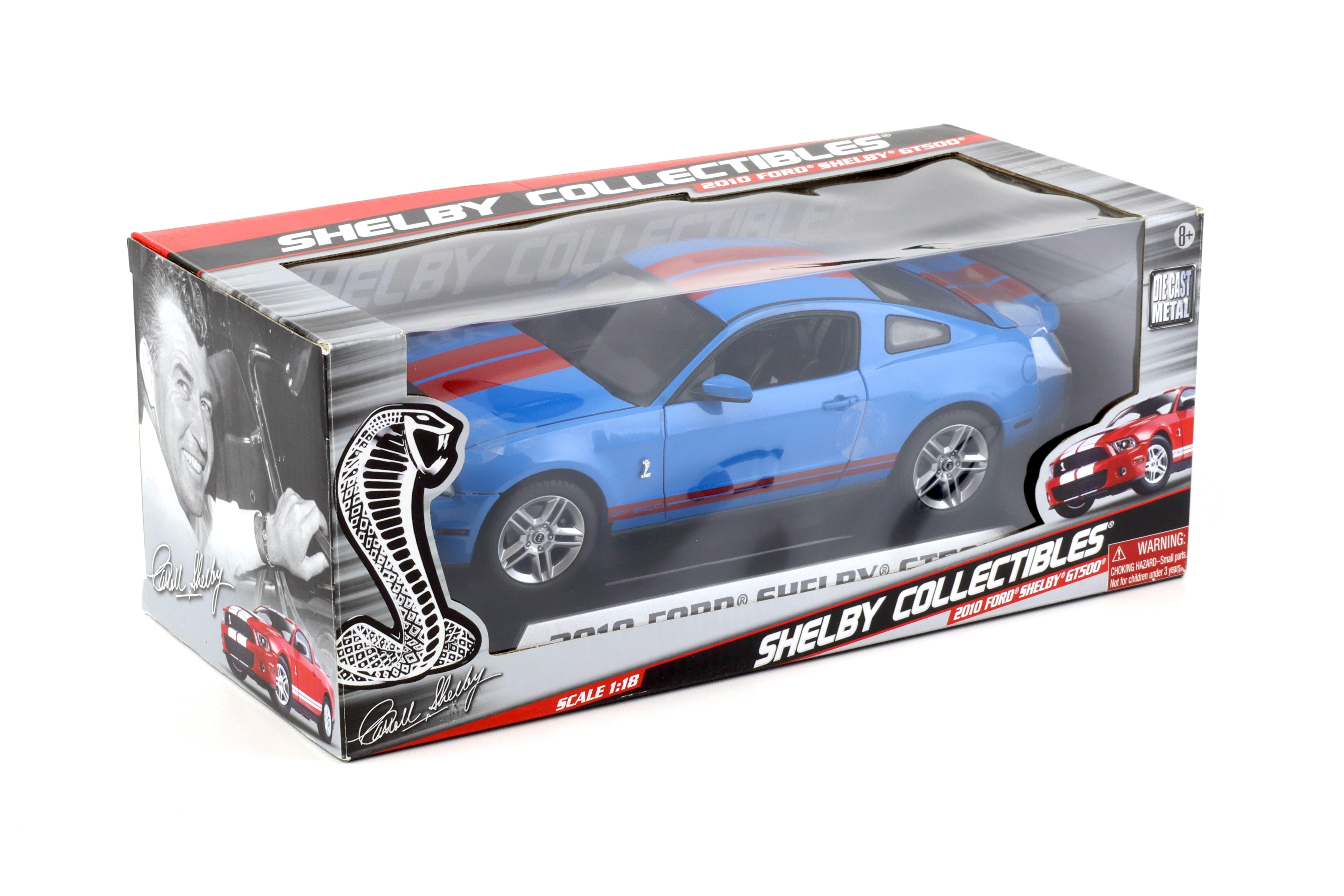1:18 Shelby Collectibles 2010 Ford Shelby GT500 Coupe Blue With