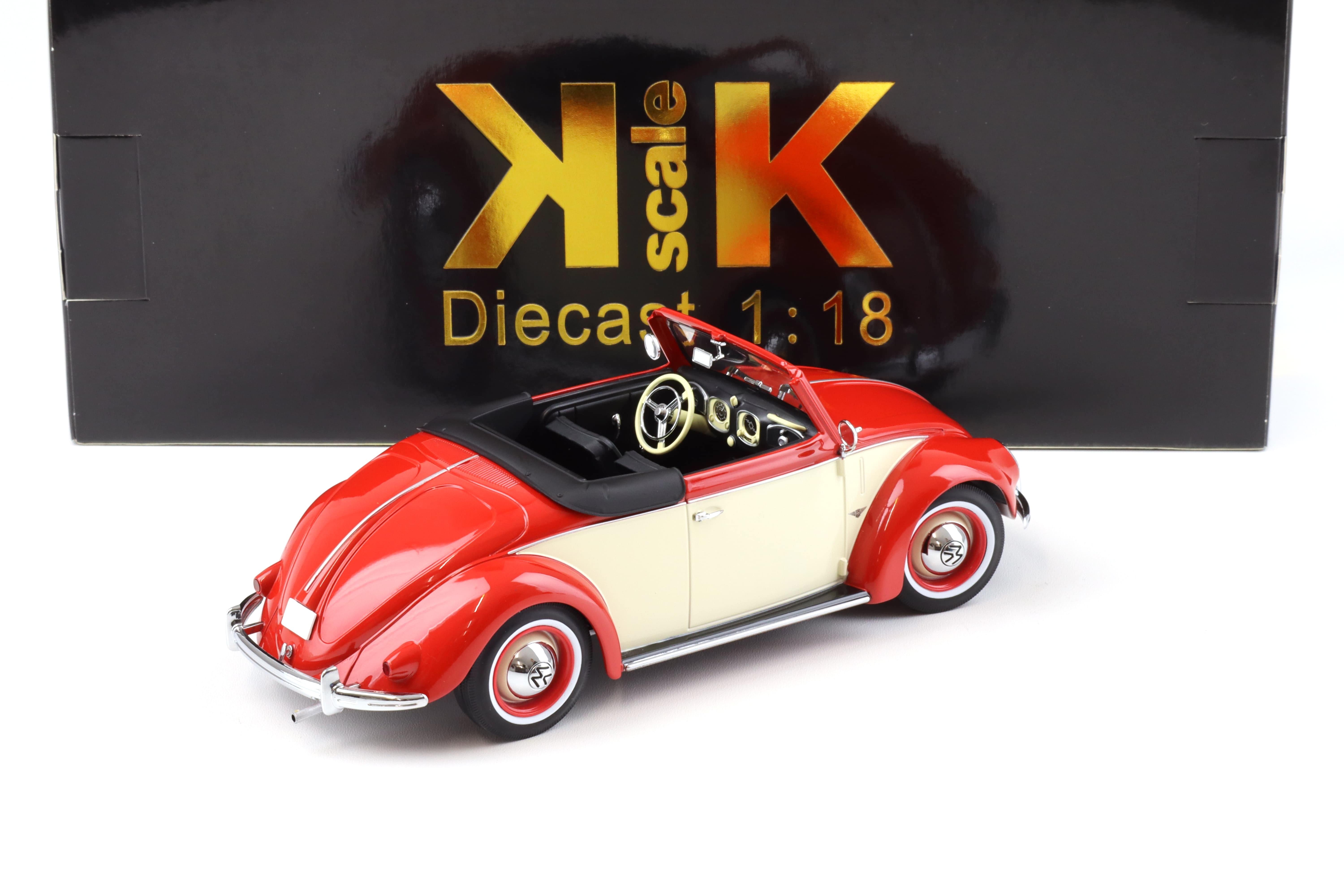 1:18 KK-Scale VW 1200 Hebmüller Cabriolet Beetle 1949 Red/Cream | eBay